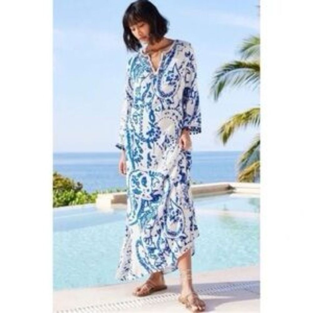 Soft Surroundings Creacendo Kaftan Mandi Dress Medium